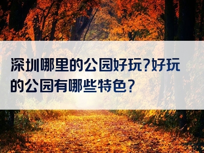 深圳哪里的公园好玩？好玩的公园有哪些特色？