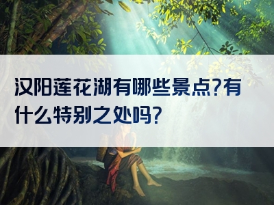 汉阳莲花湖有哪些景点？有什么特别之处吗？