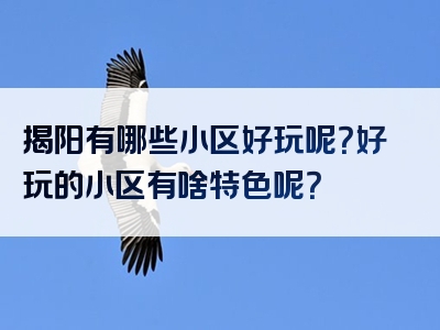 揭阳有哪些小区好玩呢？好玩的小区有啥特色呢？