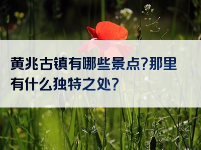 黄兆古镇有哪些景点？那里有什么独特之处？