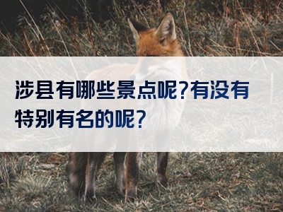 涉县有哪些景点呢？有没有特别有名的呢？