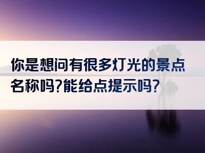 你是想问有很多灯光的景点名称吗？能给点提示吗？