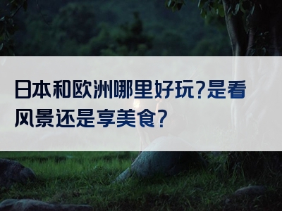日本和欧洲哪里好玩？是看风景还是享美食？