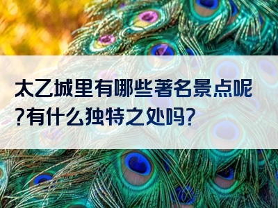 太乙城里有哪些著名景点呢？有什么独特之处吗？