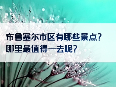 布鲁塞尔市区有哪些景点？哪里最值得一去呢？