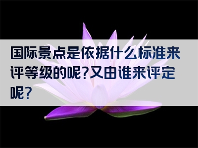 国际景点是依据什么标准来评等级的呢？又由谁来评定呢？