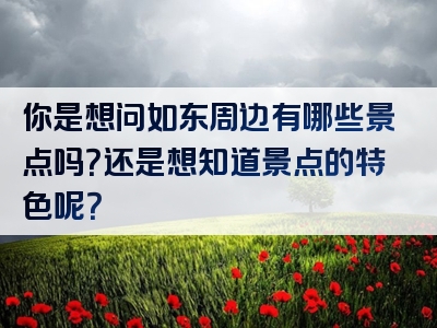 你是想问如东周边有哪些景点吗？还是想知道景点的特色呢？