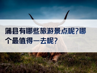 蒲县有哪些旅游景点呢？哪个最值得一去呢？