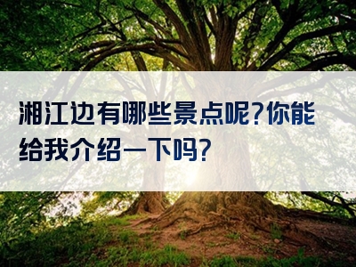 湘江边有哪些景点呢？你能给我介绍一下吗？