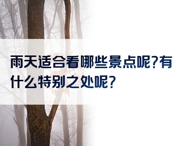 雨天适合看哪些景点呢？有什么特别之处呢？