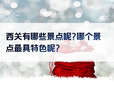 西关有哪些景点呢？哪个景点最具特色呢？