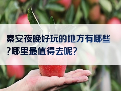秦安夜晚好玩的地方有哪些？哪里最值得去呢？