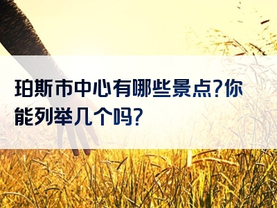 珀斯市中心有哪些景点？你能列举几个吗？