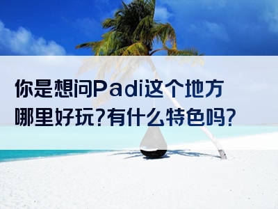 你是想问Padi这个地方哪里好玩？有什么特色吗？