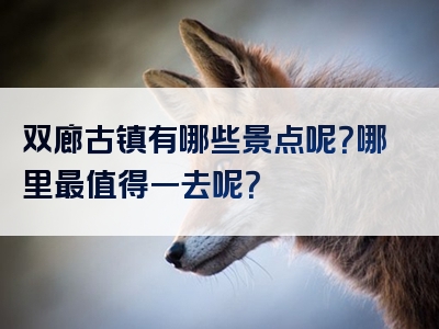 双廊古镇有哪些景点呢？哪里最值得一去呢？