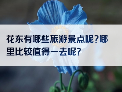 花东有哪些旅游景点呢？哪里比较值得一去呢？