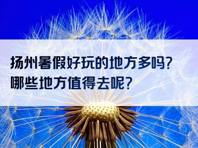 扬州暑假好玩的地方多吗？哪些地方值得去呢？