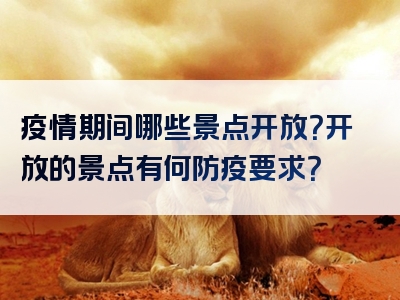 疫情期间哪些景点开放？开放的景点有何防疫要求？