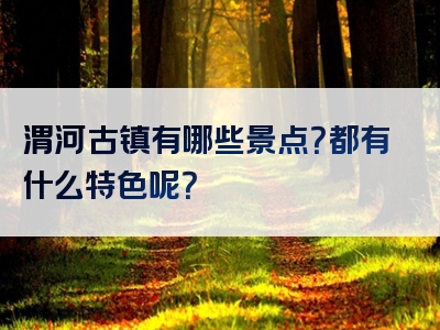 渭河古镇有哪些景点？都有什么特色呢？