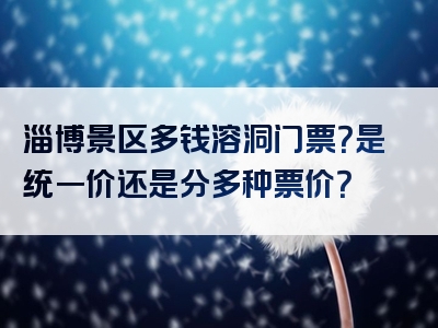淄博景区多钱溶洞门票？是统一价还是分多种票价？