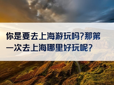 你是要去上海游玩吗？那第一次去上海哪里好玩呢？