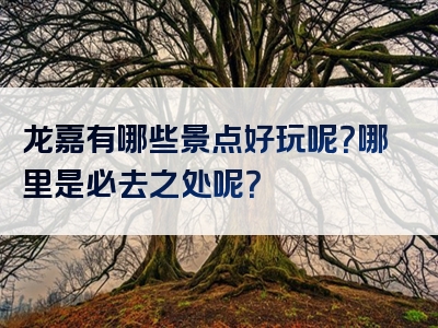 龙嘉有哪些景点好玩呢？哪里是必去之处呢？