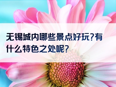无锡城内哪些景点好玩？有什么特色之处呢？