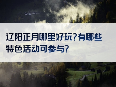 辽阳正月哪里好玩？有哪些特色活动可参与？