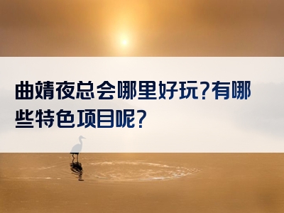 曲靖夜总会哪里好玩？有哪些特色项目呢？