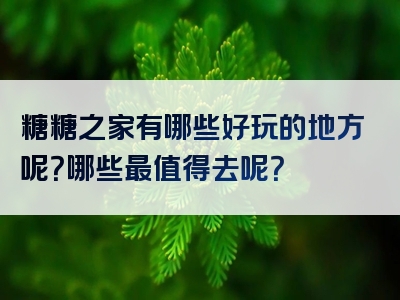 糖糖之家有哪些好玩的地方呢？哪些最值得去呢？