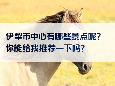 伊犁市中心有哪些景点呢？你能给我推荐一下吗？