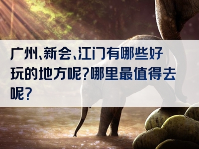 广州、新会、江门有哪些好玩的地方呢？哪里最值得去呢？