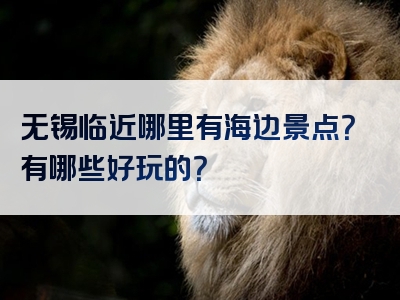无锡临近哪里有海边景点？有哪些好玩的？