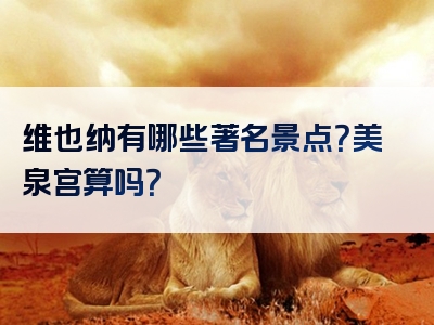 维也纳有哪些著名景点？美泉宫算吗？