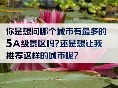 你是想问哪个城市有最多的5A级景区吗？还是想让我推荐这样的城市呢？