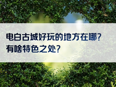 电白古城好玩的地方在哪？有啥特色之处？