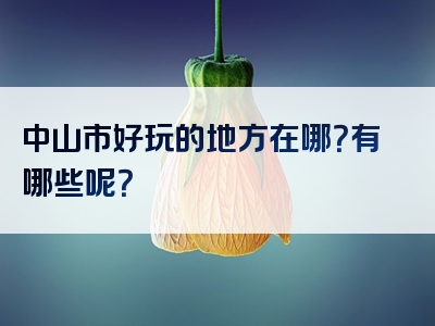 中山市好玩的地方在哪？有哪些呢？
