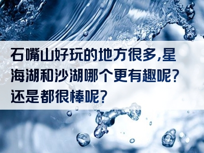 石嘴山好玩的地方很多，星海湖和沙湖哪个更有趣呢？还是都很棒呢？