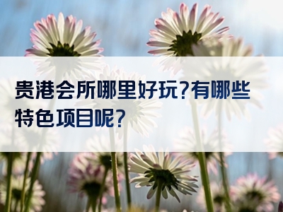 贵港会所哪里好玩？有哪些特色项目呢？