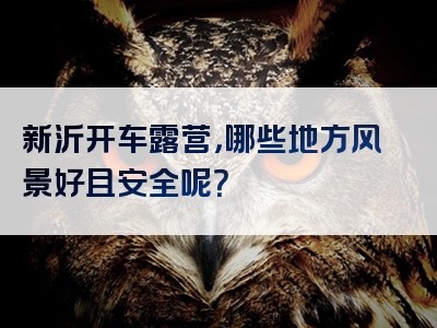 新沂开车露营，哪些地方风景好且安全呢？