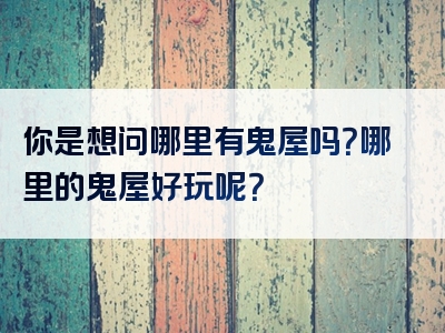 你是想问哪里有鬼屋吗？哪里的鬼屋好玩呢？