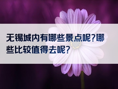 无锡城内有哪些景点呢？哪些比较值得去呢？
