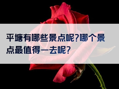 平塘有哪些景点呢？哪个景点最值得一去呢？