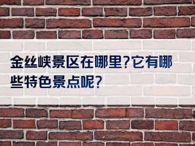 金丝峡景区在哪里？它有哪些特色景点呢？