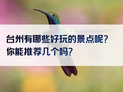 台州有哪些好玩的景点呢？你能推荐几个吗？