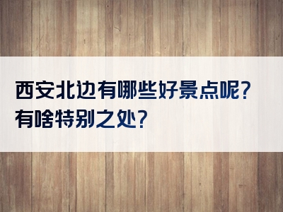 西安北边有哪些好景点呢？有啥特别之处？