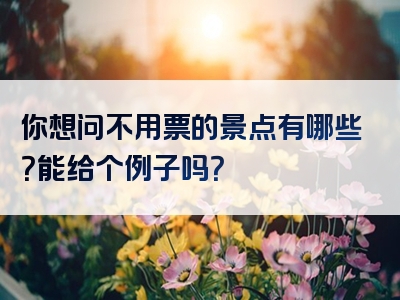 你想问不用票的景点有哪些？能给个例子吗？