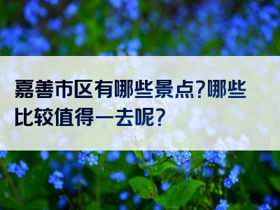 嘉善市区有哪些景点？哪些比较值得一去呢？