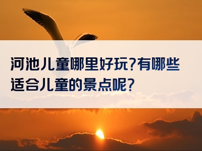 河池儿童哪里好玩？有哪些适合儿童的景点呢？