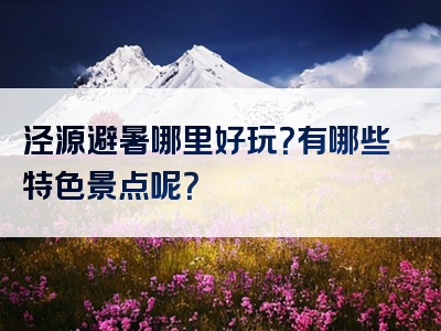 泾源避暑哪里好玩？有哪些特色景点呢？
